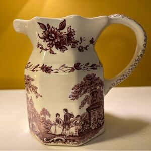 Masons Transfer Ware Small Pitcher. Brown and White.